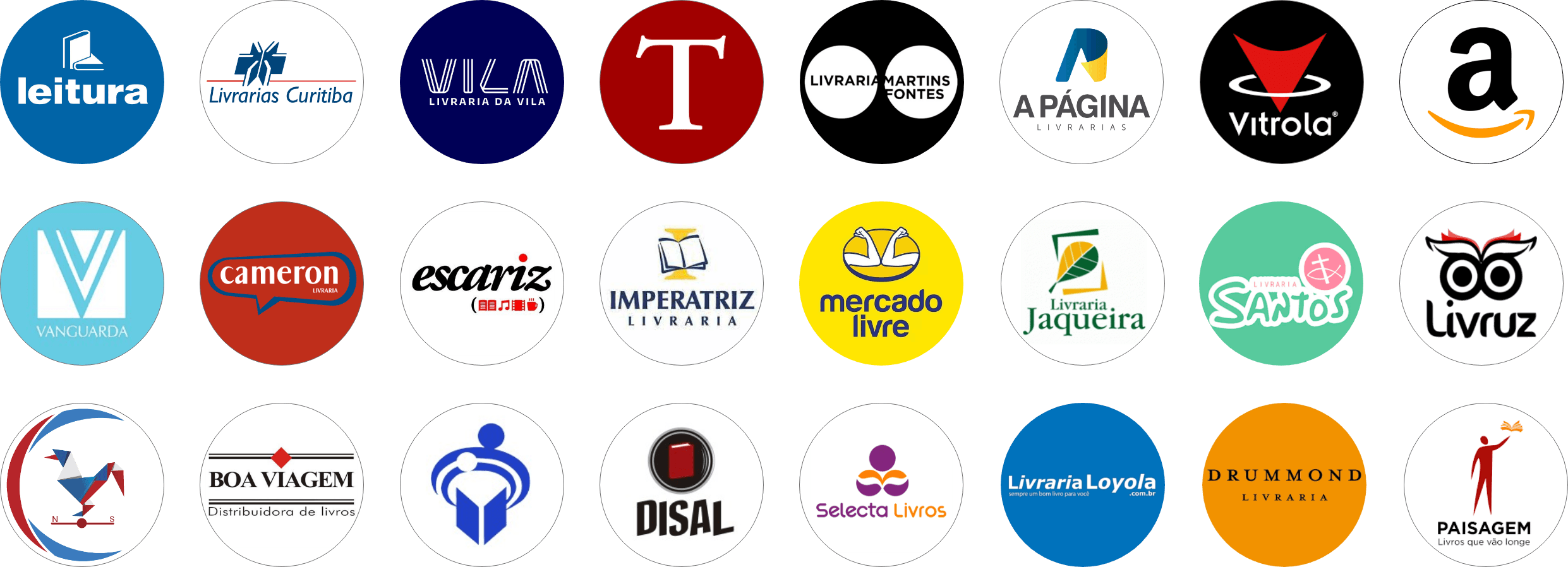 Lista de livrarias parceiras